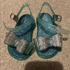 Lelli Kelly Kids Blue Sandals with Glitter Bow